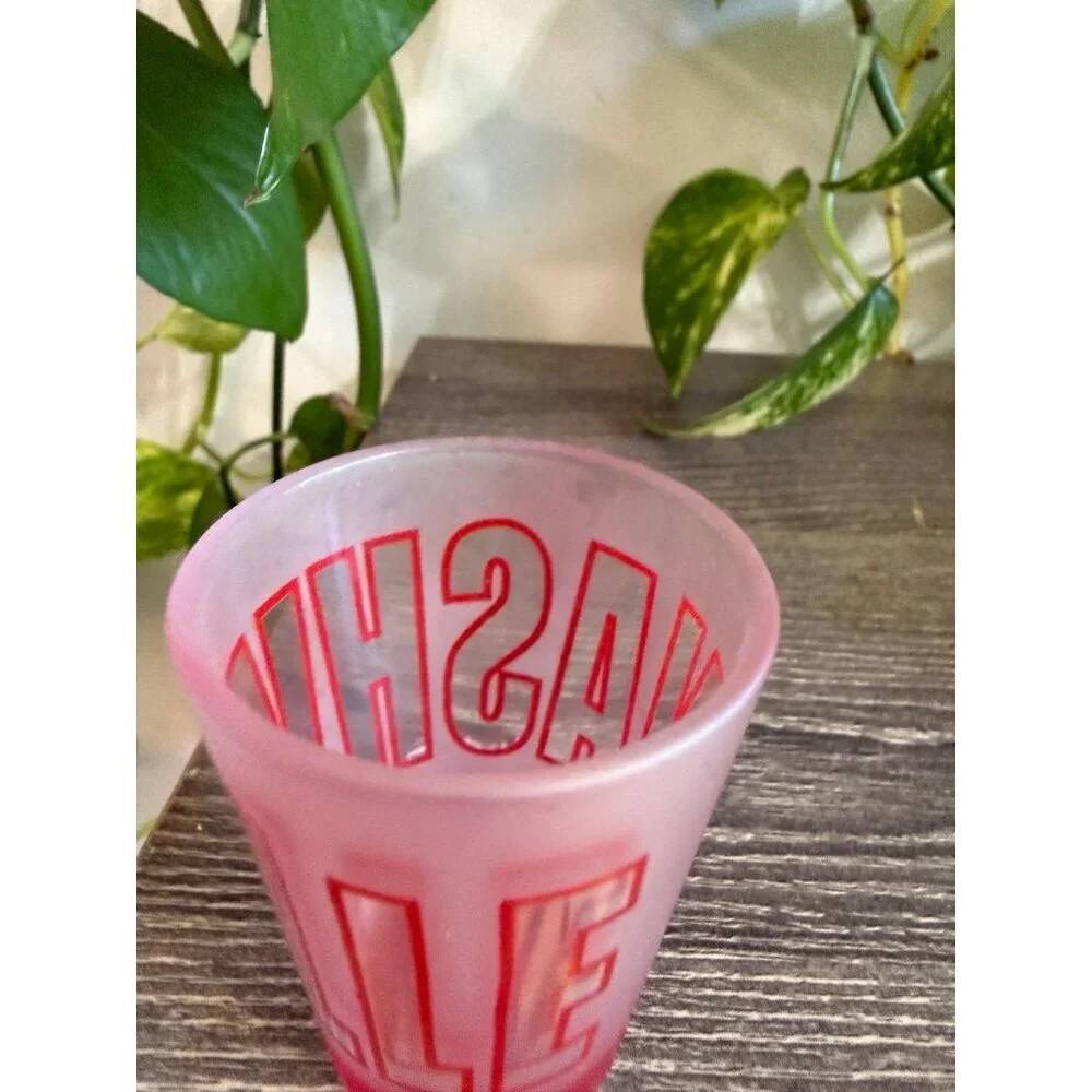 Nashville shot glass, red and white
